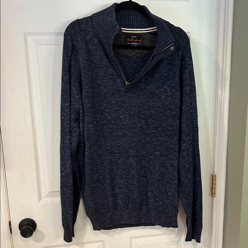 Weatherproof Men's Navy Zip-Up Sweater
